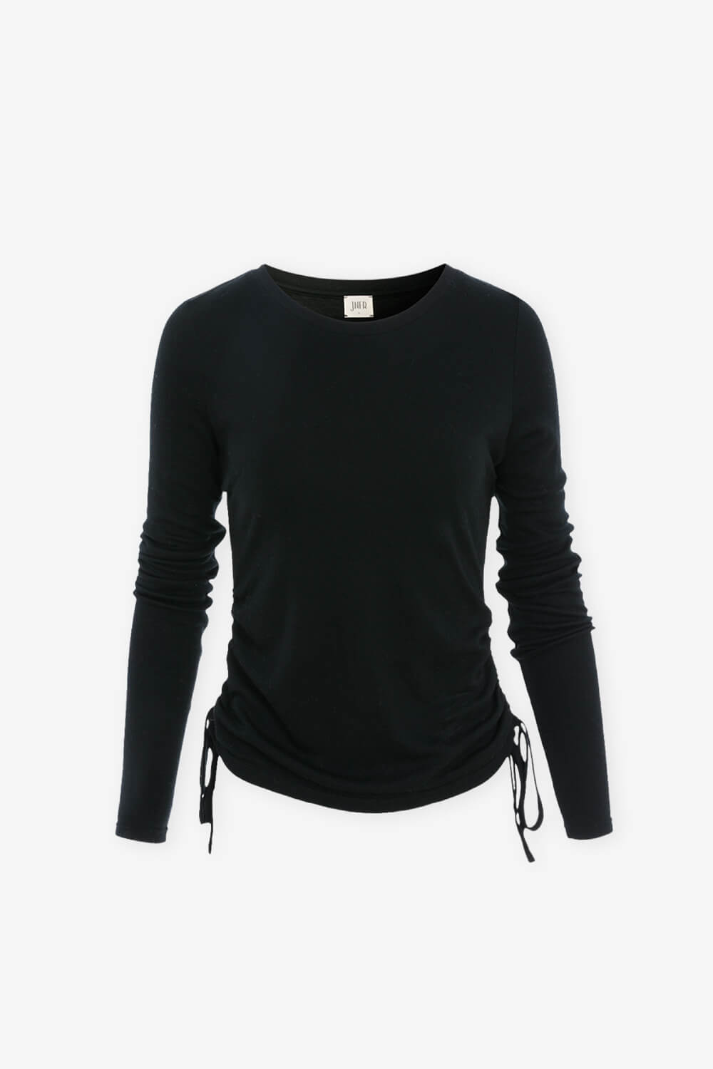 側抽皺圓領上衣