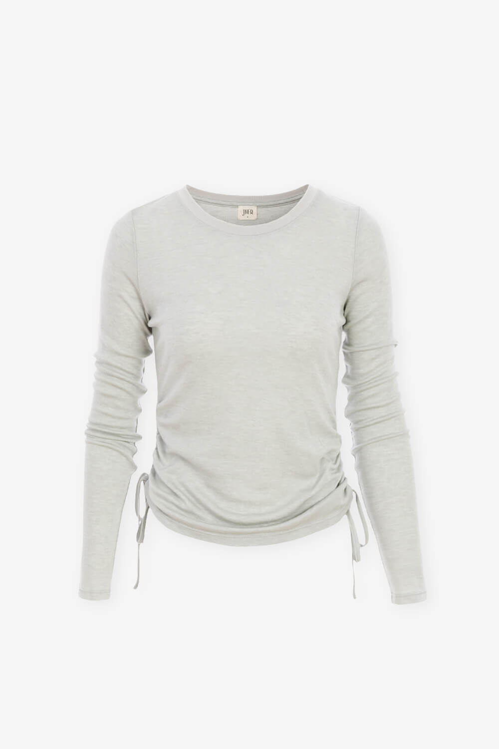 側抽皺圓領上衣