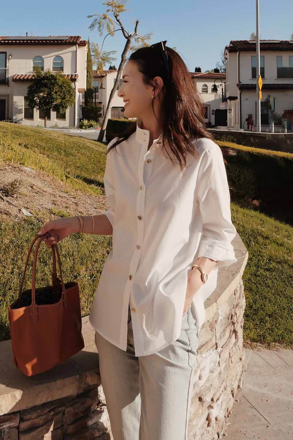 天絲棉愛心立釦襯衫