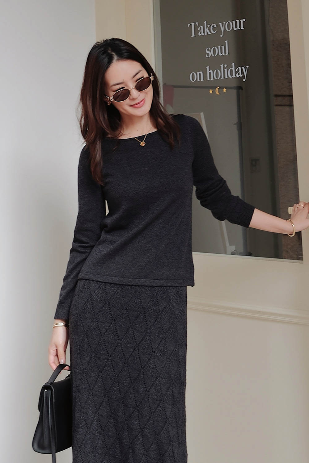 船型領針織毛衣