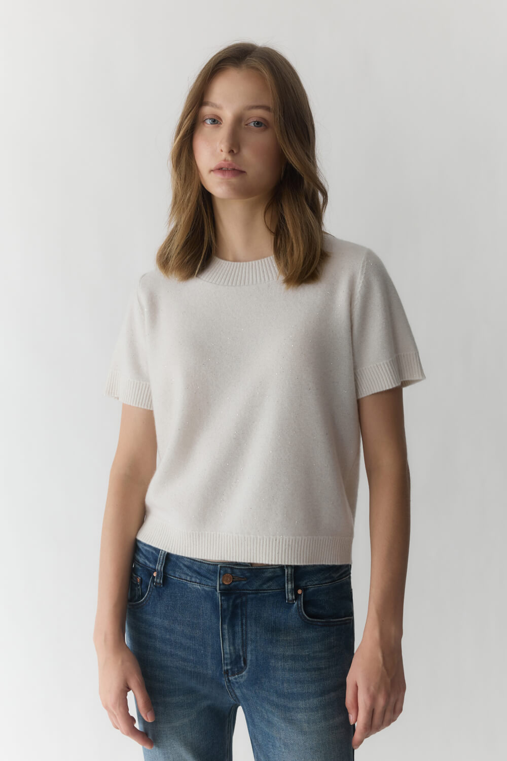 Cashmere 珠片針織短袖