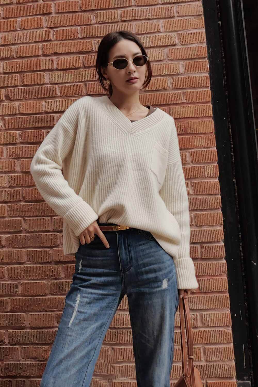 100%CashmereV領羊絨上衣