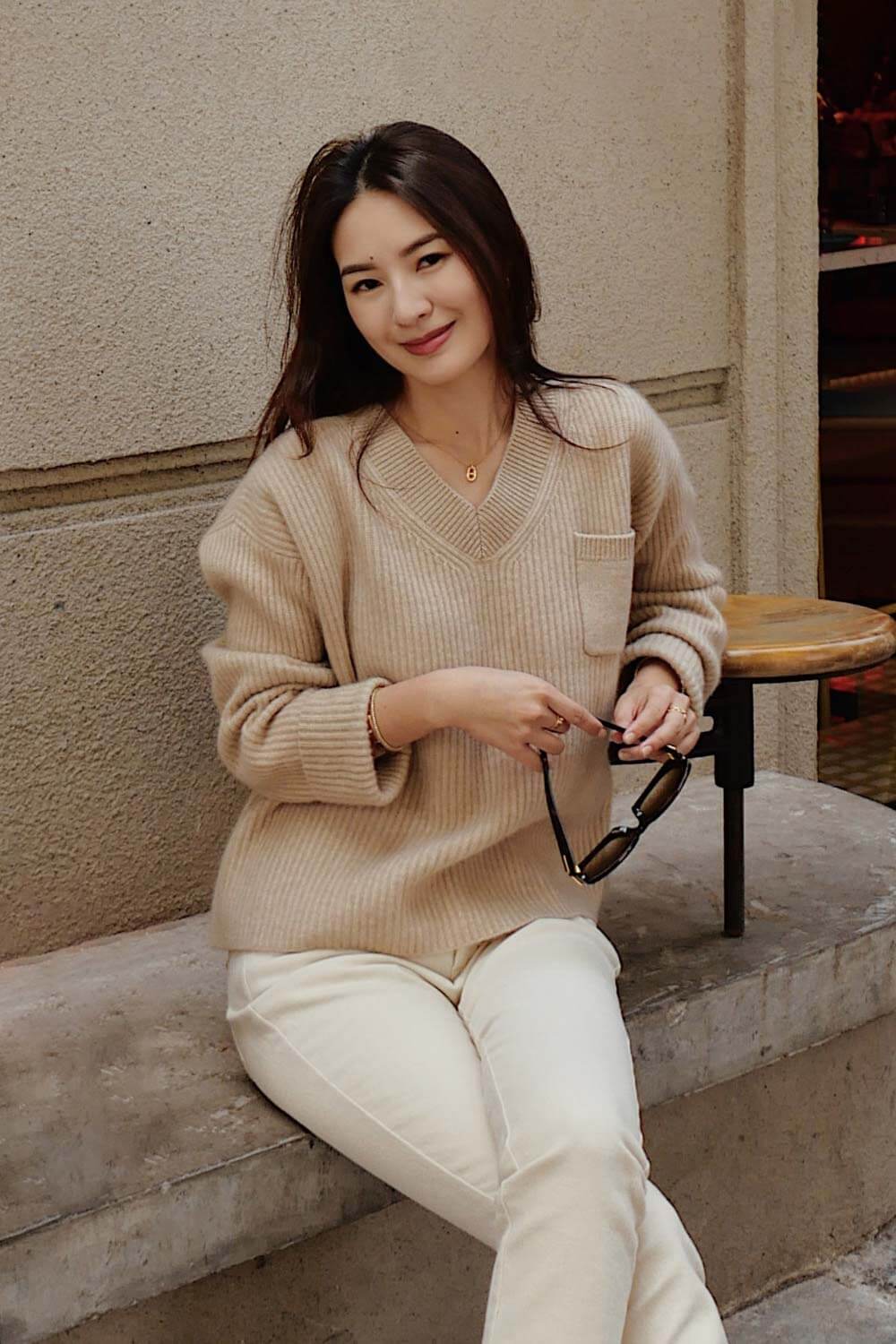 100%CashmereV領羊絨上衣