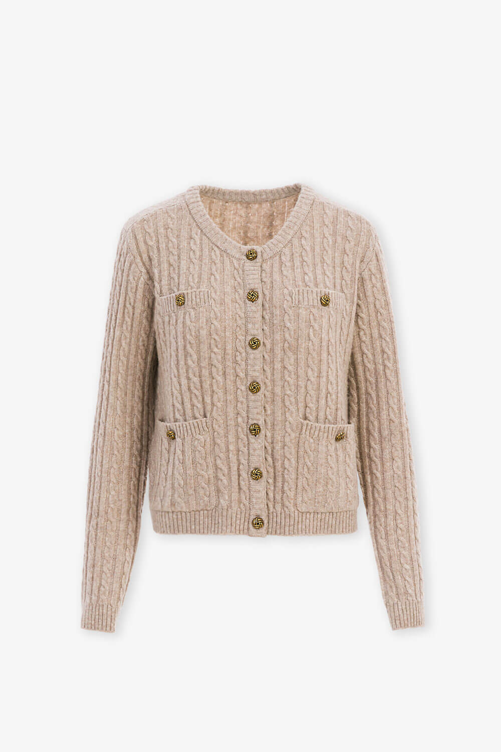 麻花口袋針織外套