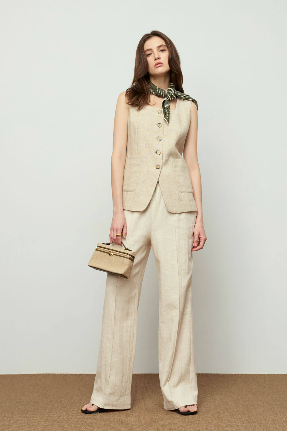 荷葉鬆緊腰頭長褲