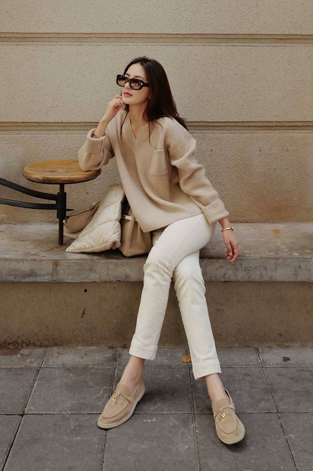 內刷毛窄管休閒褲