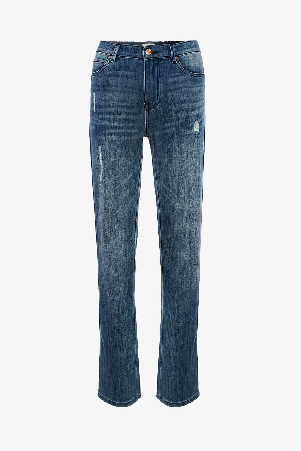 直筒刷破牛仔褲