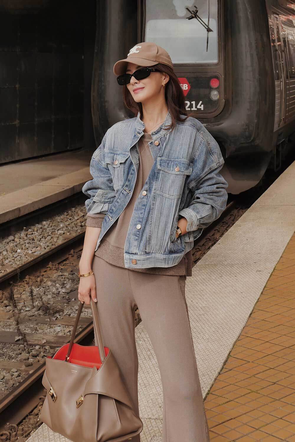 燈心絨拼接牛仔夾克