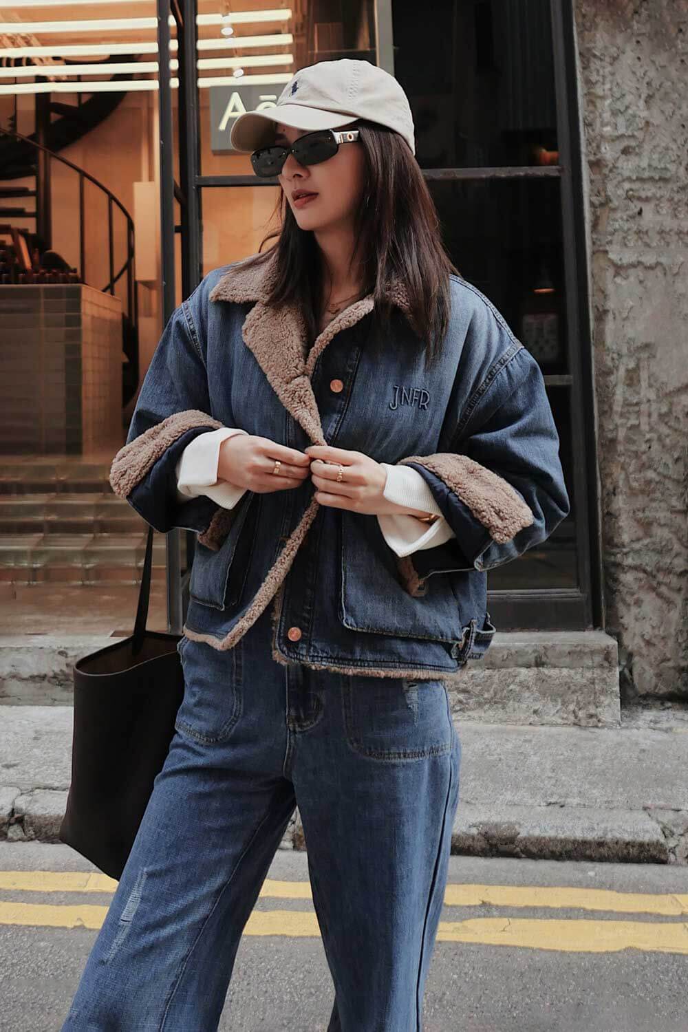 內絨毛鋪棉牛仔外套