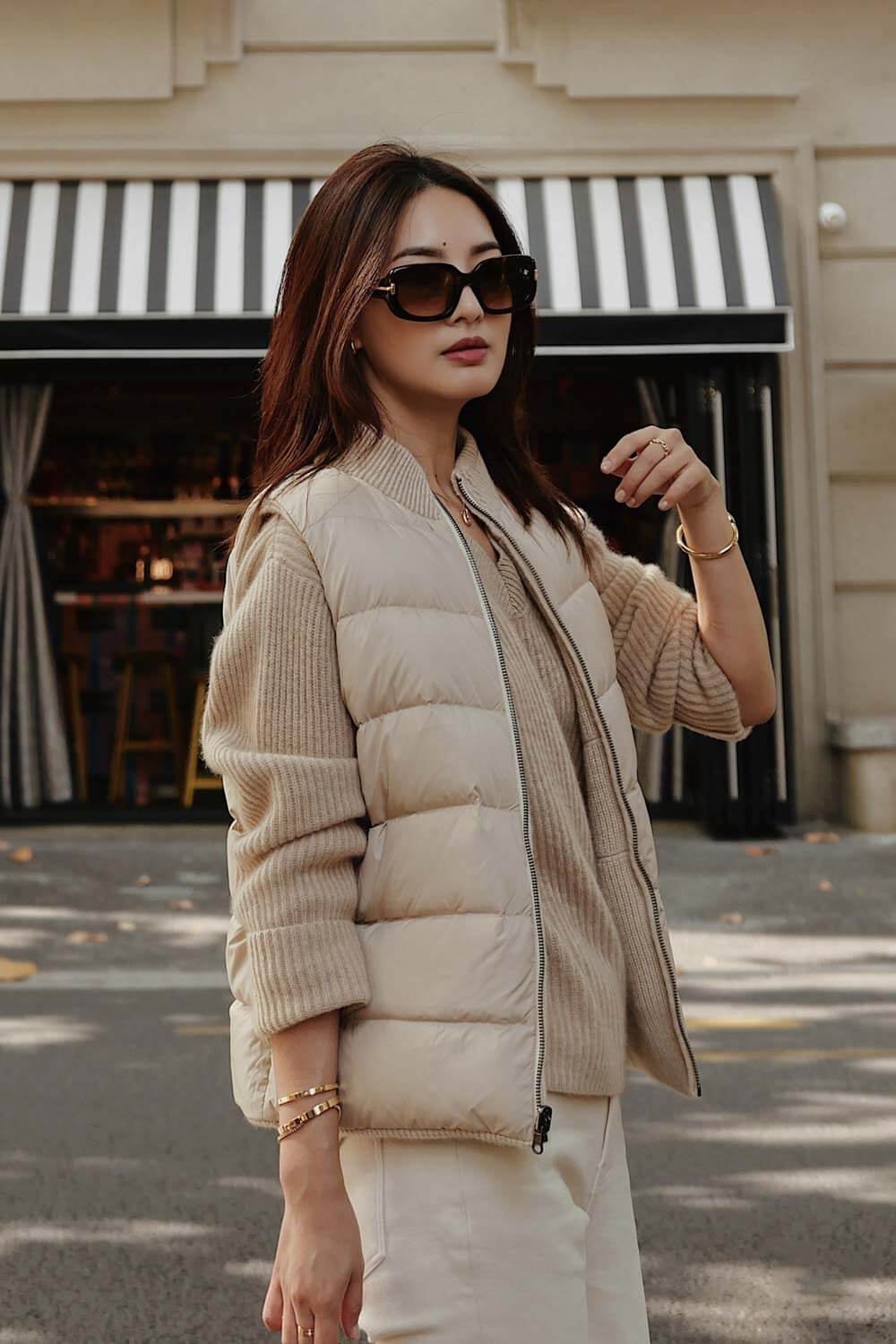 100%羊絨雙面穿鵝絨背心