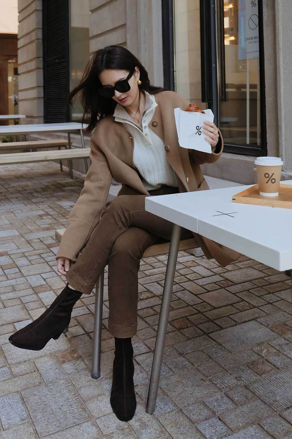 麂皮絨側拉鍊皮靴