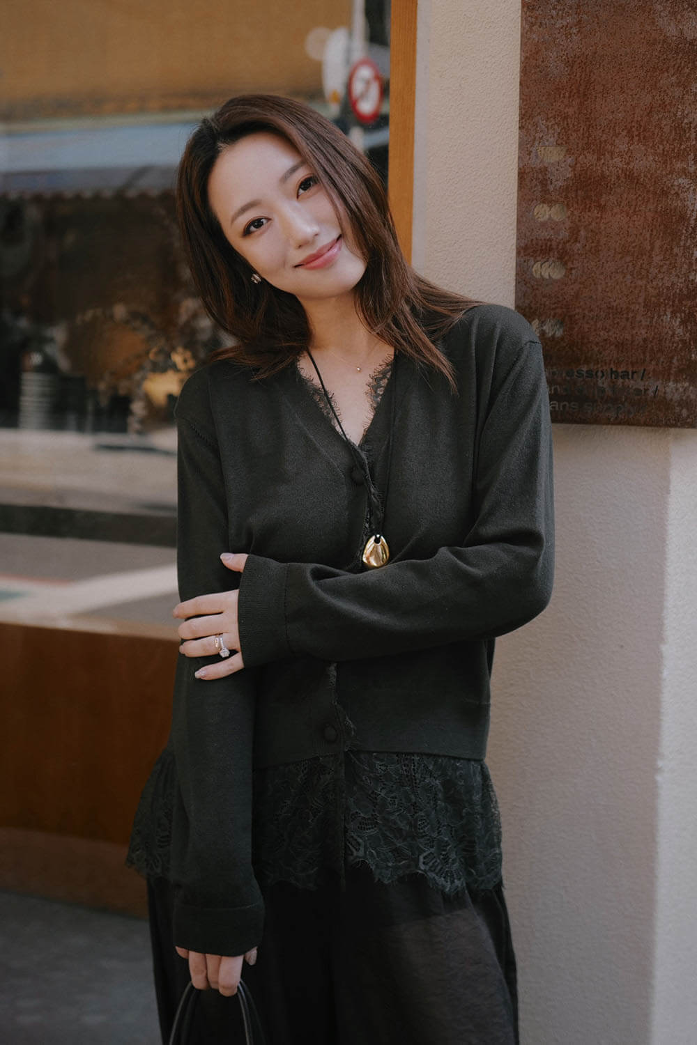 法式蕾絲針織罩衫