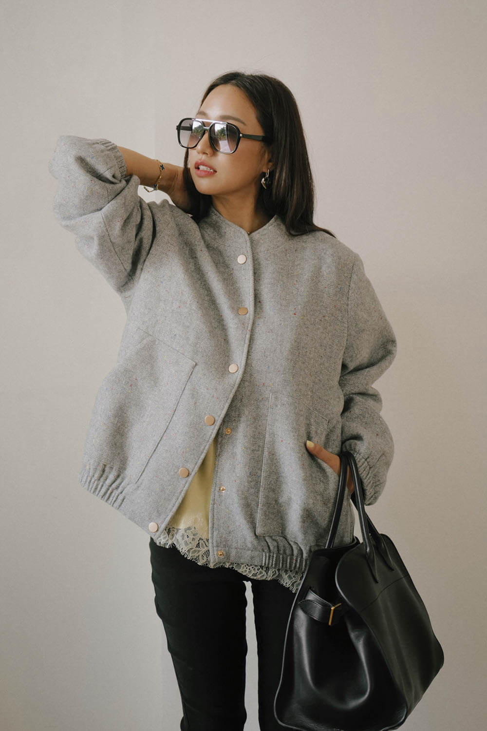 毛呢改版棒球外套 毛呢改版棒球外套