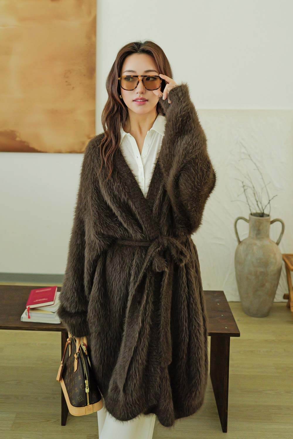 柔軟可可針織外套