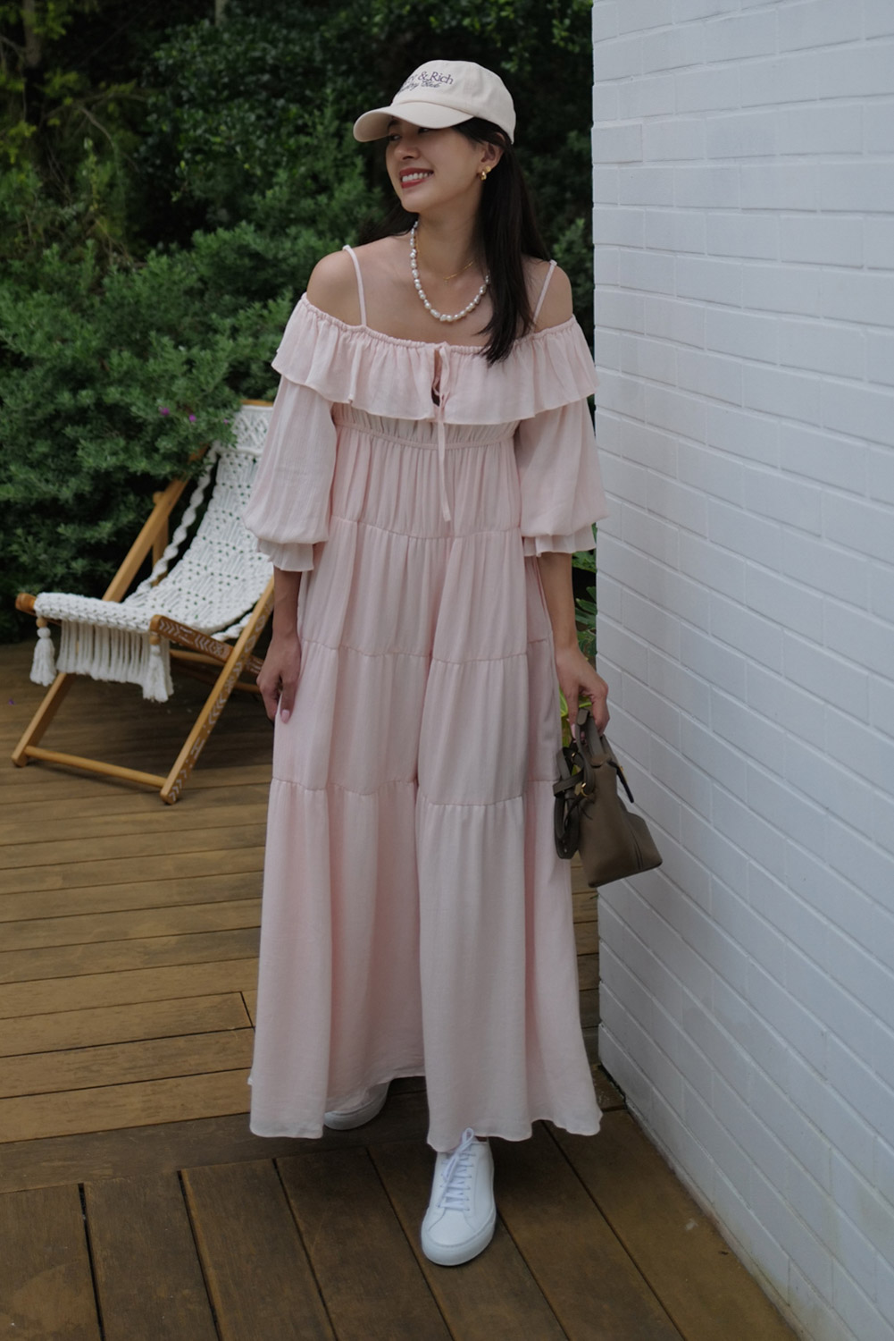 平口多層次長洋裝