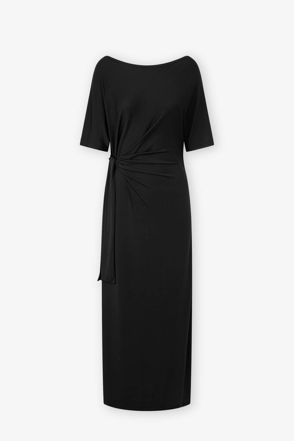 不對稱綁結長洋裝