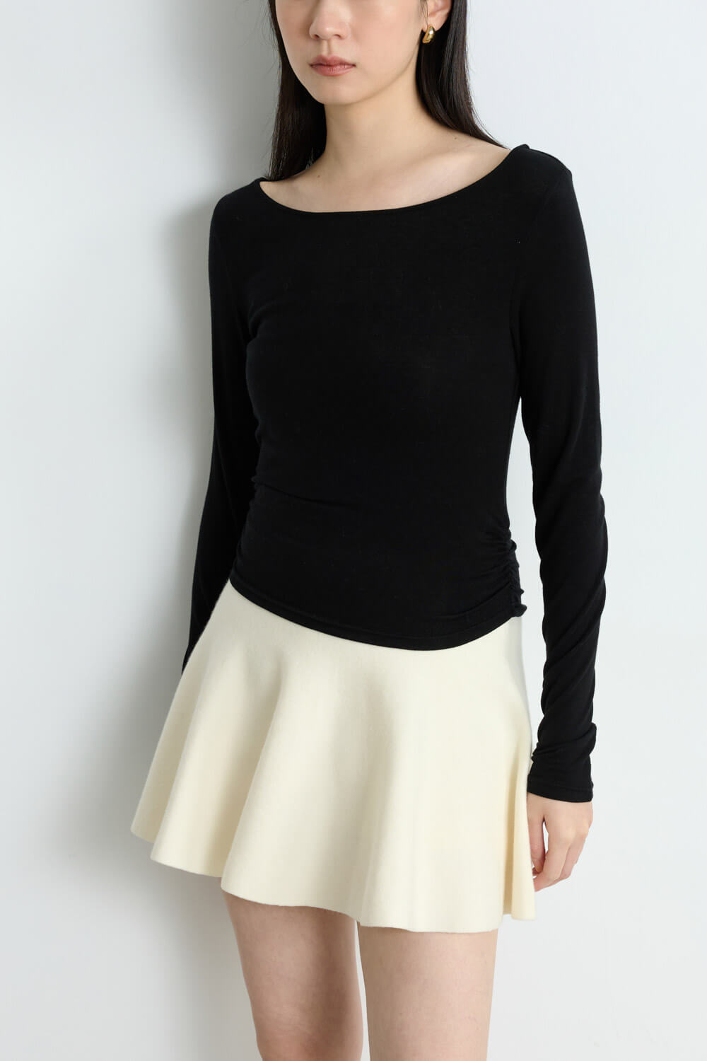 船型領微透上衣