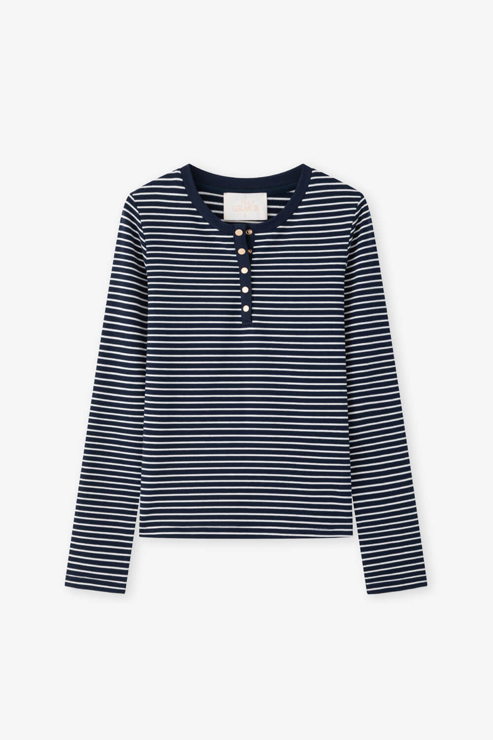 半開襟條紋上衣 半開襟條紋上衣