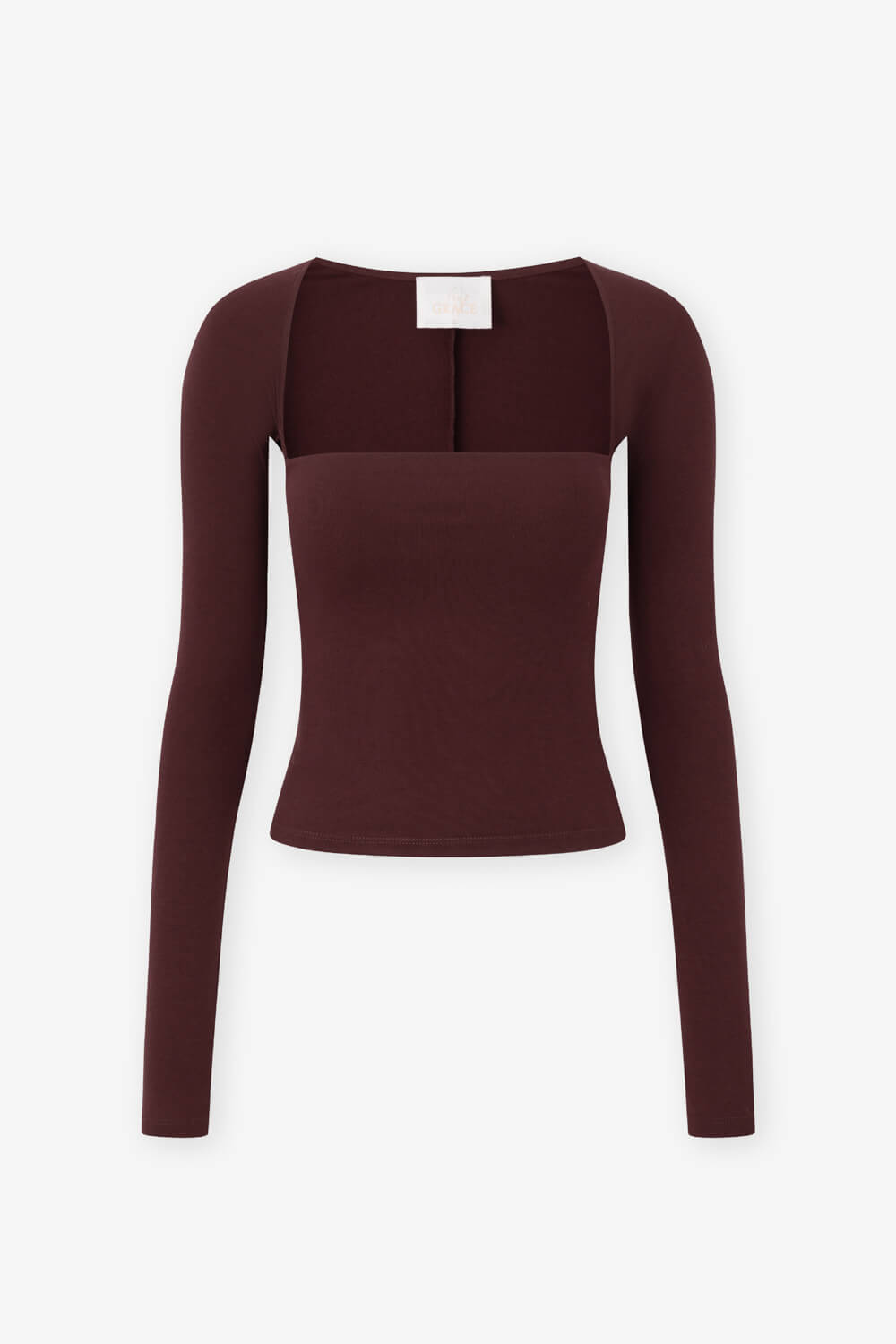 平口削肩長袖BRATOP