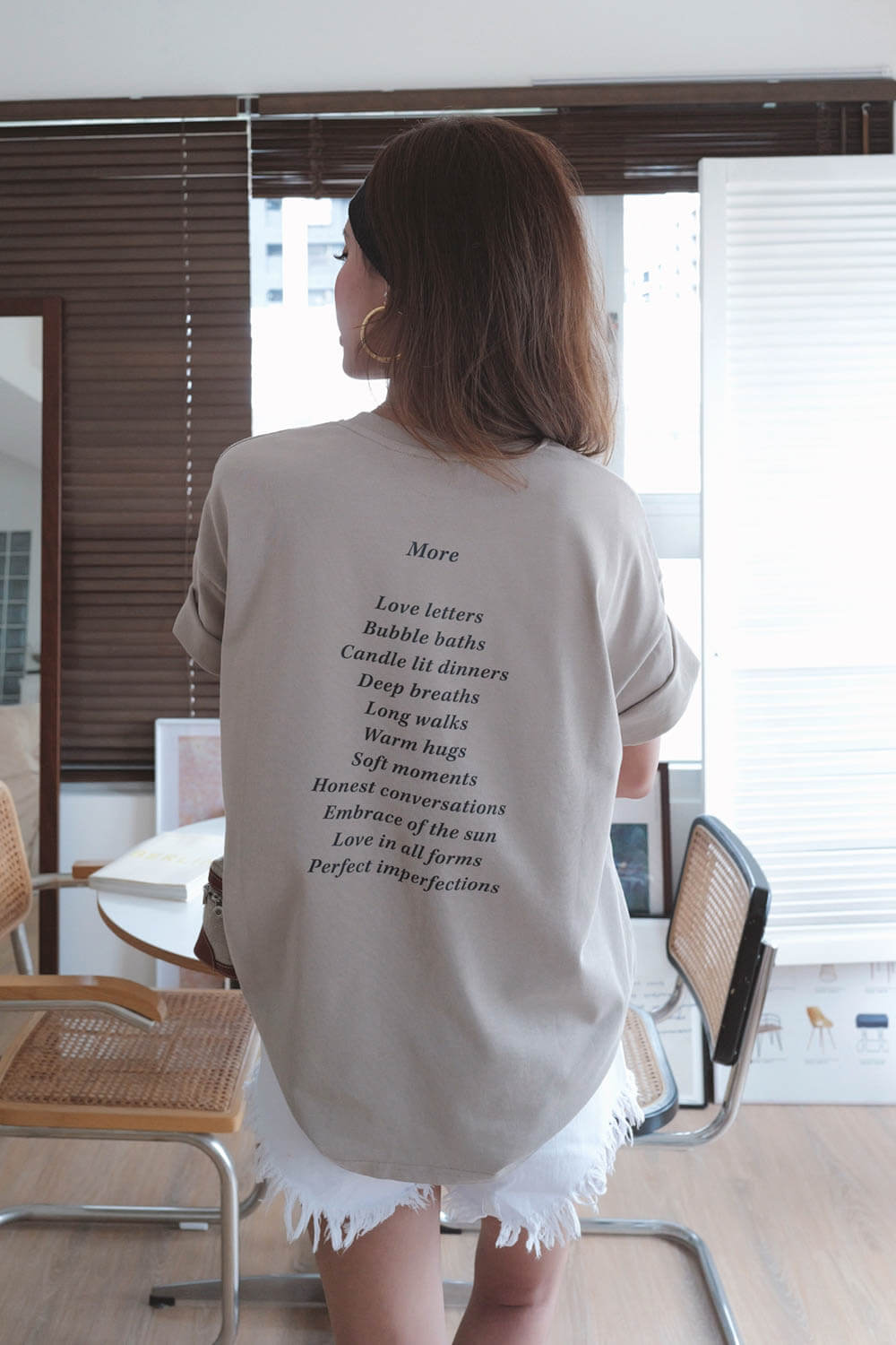 水洗印花圓領T恤