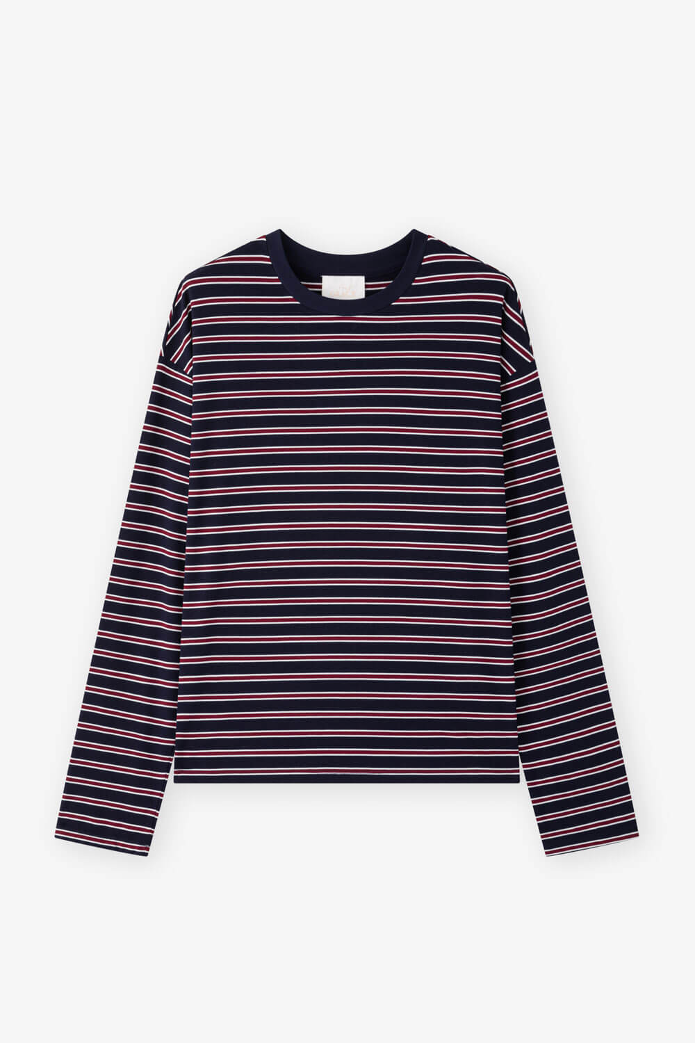 配色圓領條紋T恤