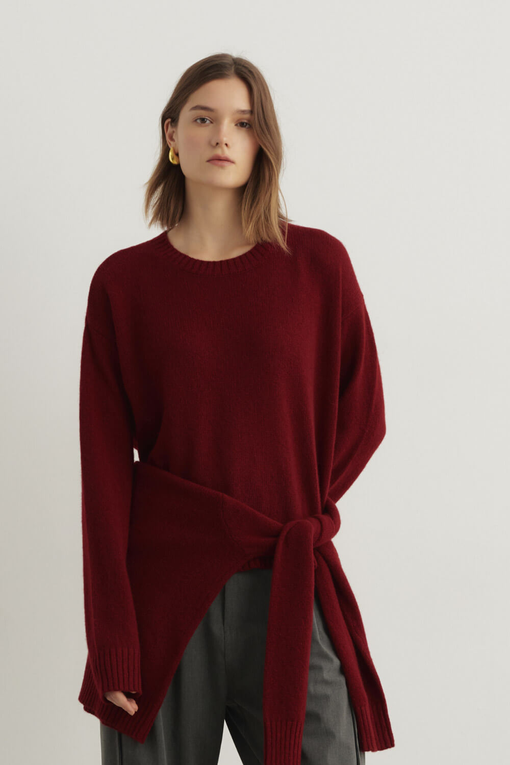 圓領氂牛絨針織衫