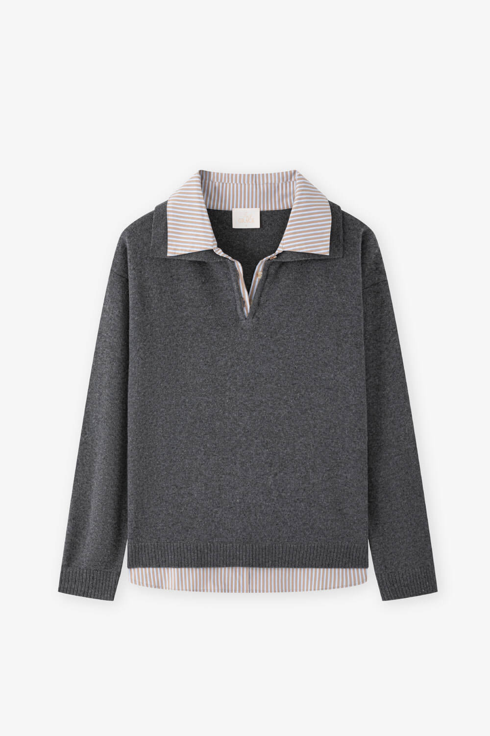 配色拼接針織上衣