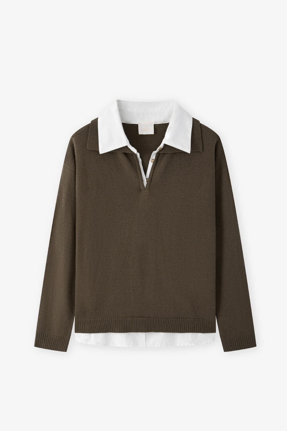 配色拼接針織上衣