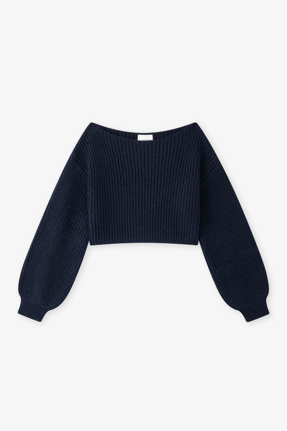 平口泡袖粗針織上衣