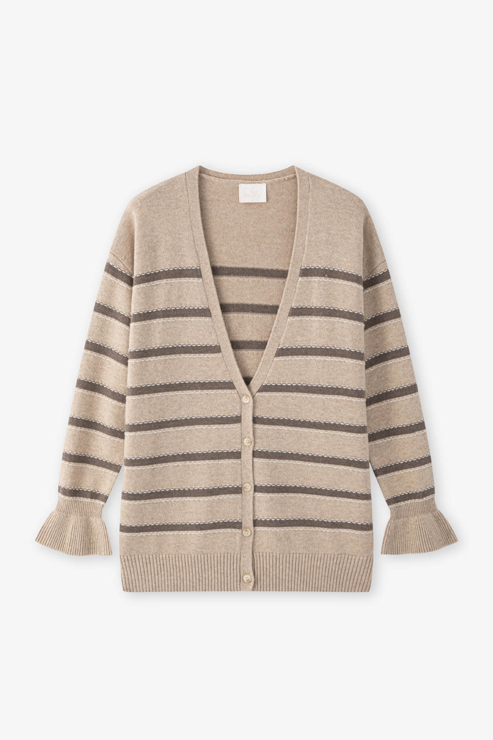 立體條紋針織開襟衫