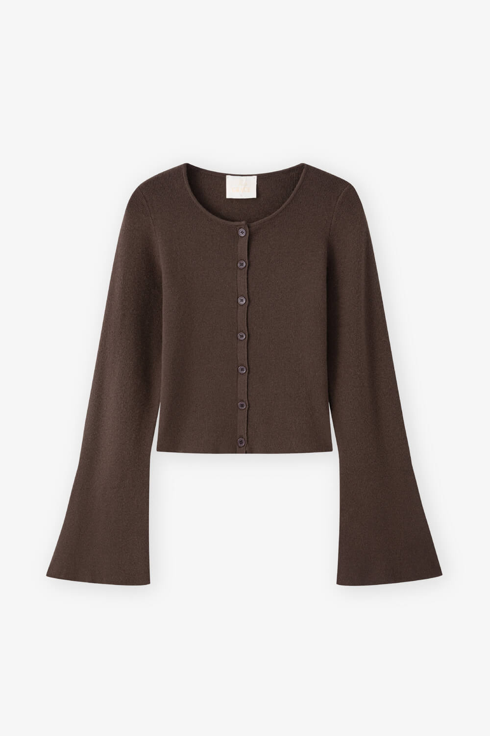 喇叭袖開襟針織衫