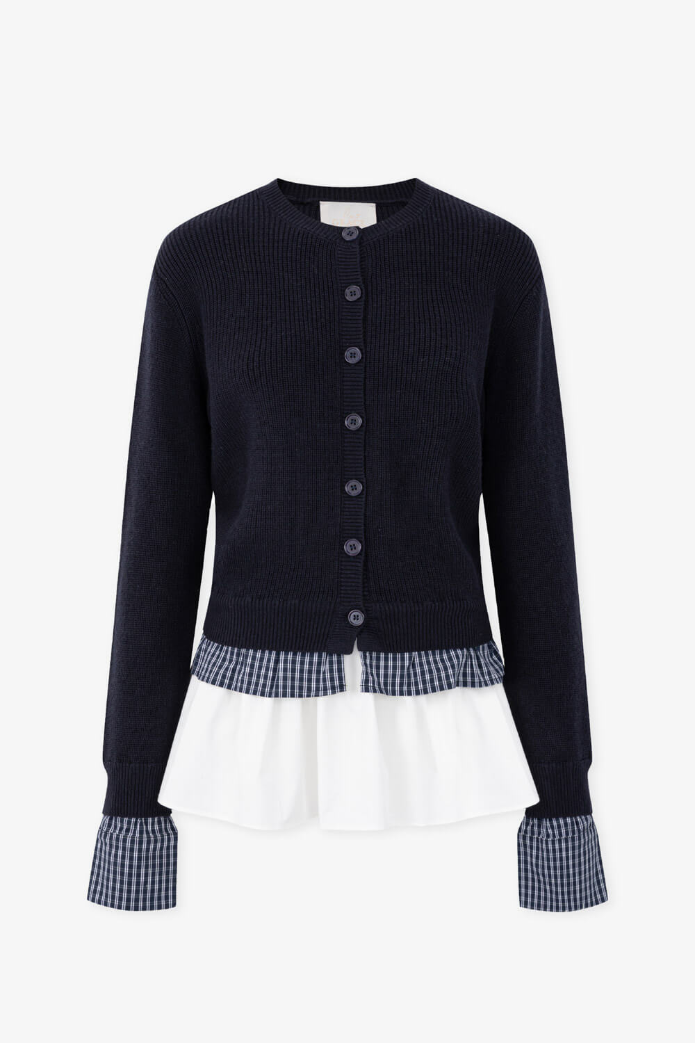 格紋拼接針織衫(附小裙子）