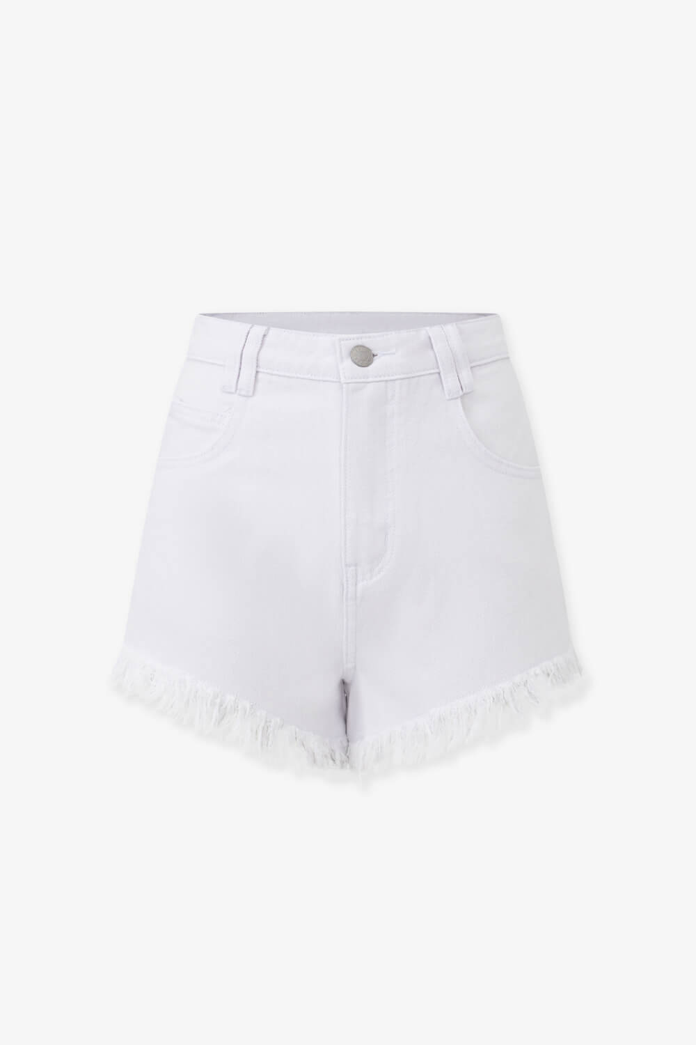 抽鬚白色牛仔短褲