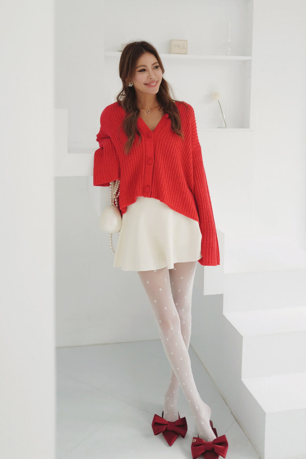 傘擺羊毛針織裙褲