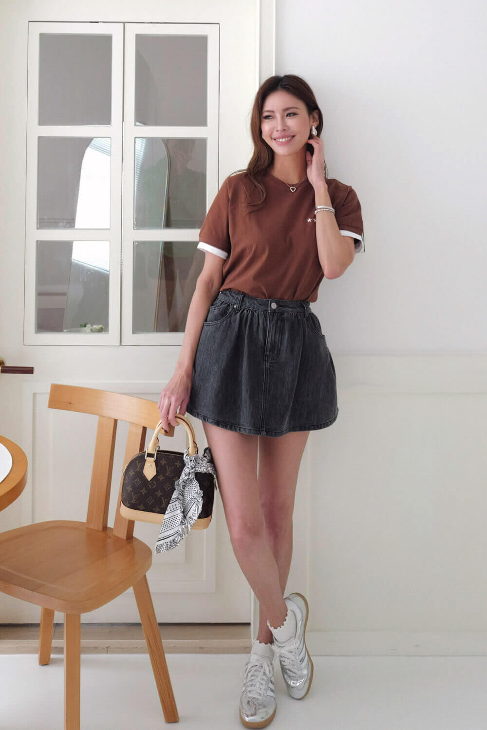 寬鬆牛仔短褲裙