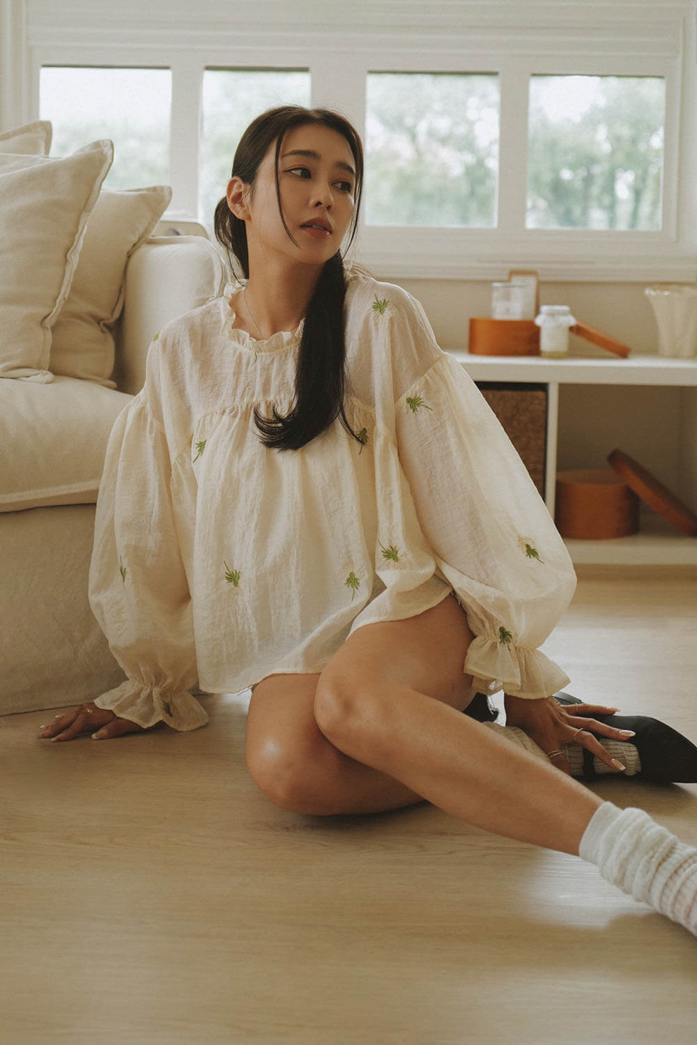 蒲公英繡花上衣