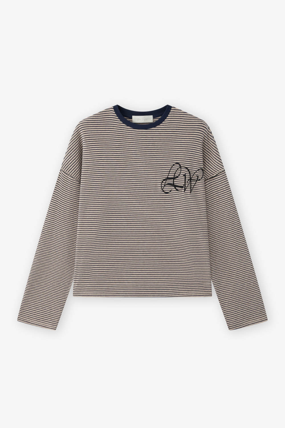 LW繡花條紋上衣