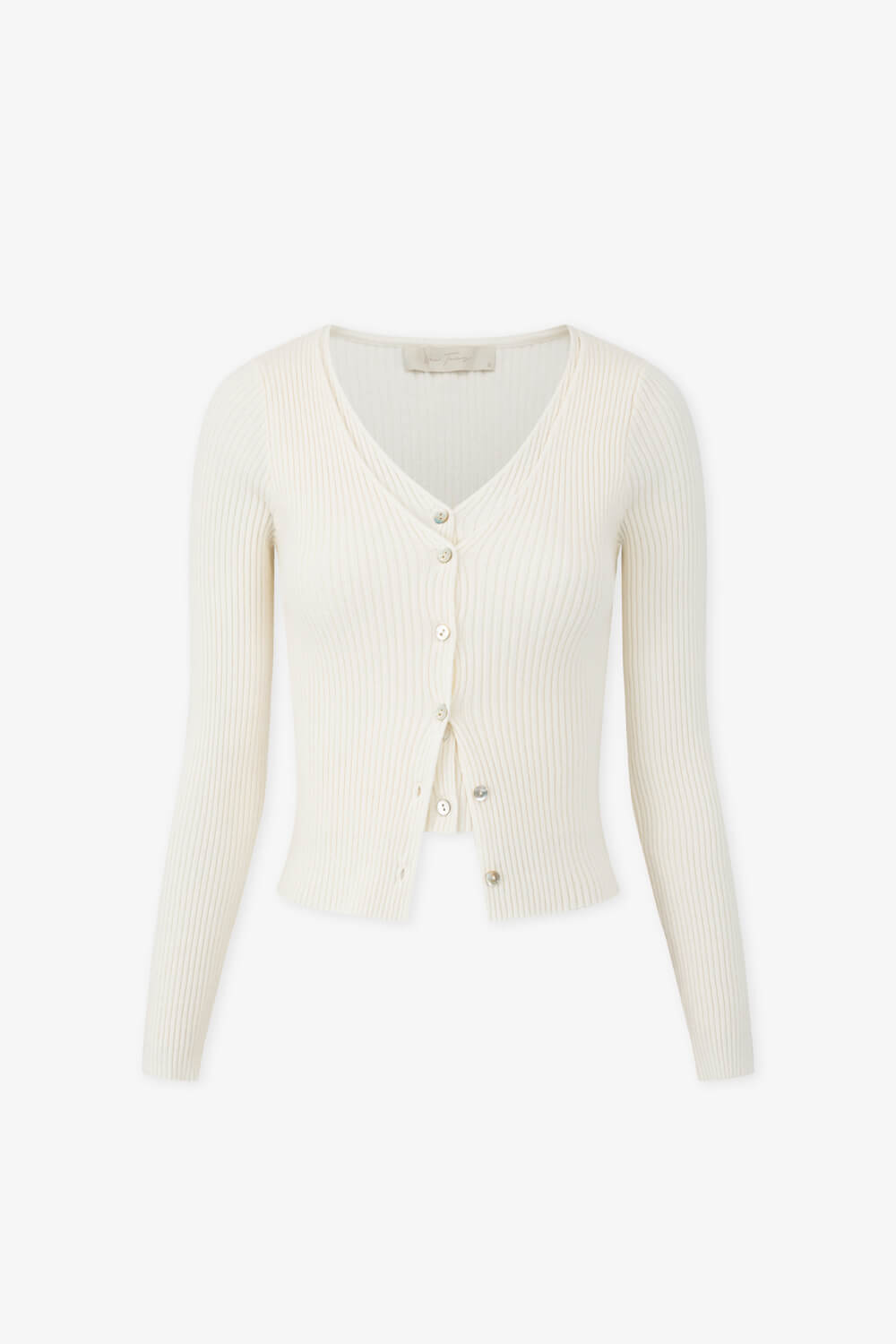 假兩件坑條針織上衣