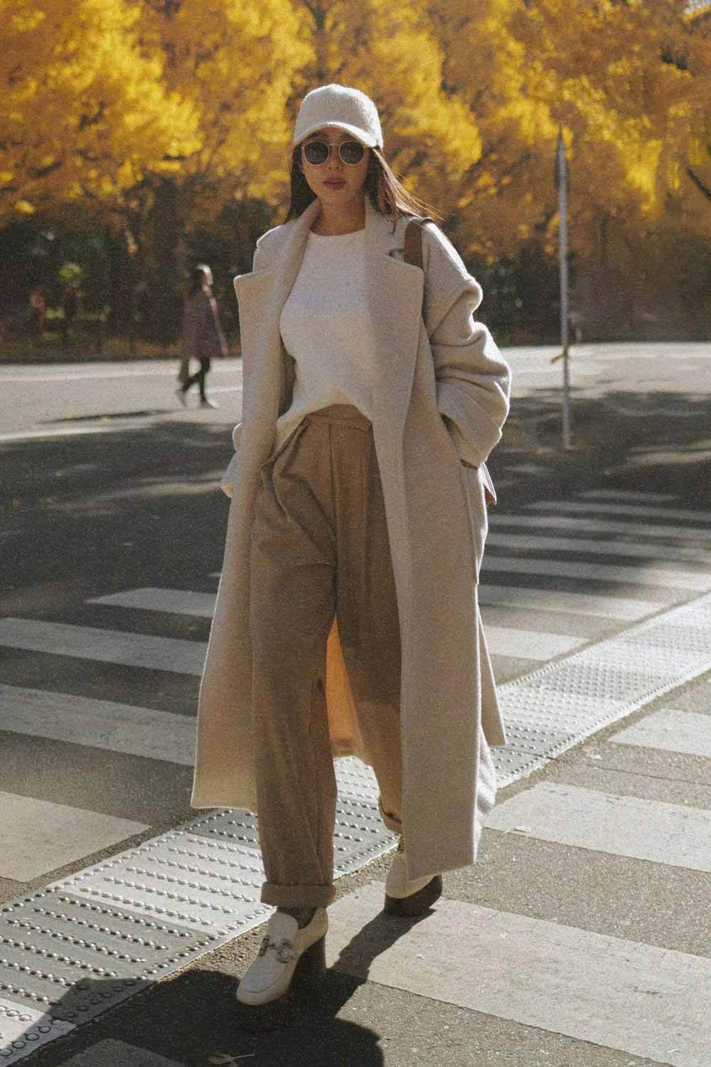 高腰打褶西裝褲