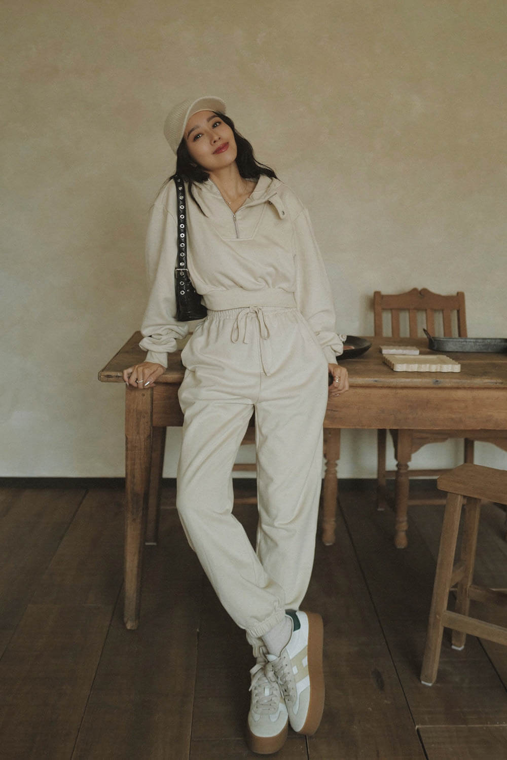 抽繩休閒縮口褲