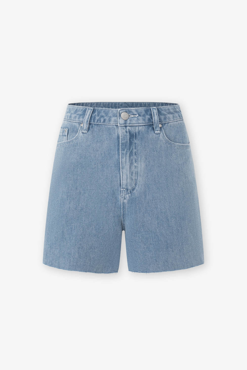 不修邊牛仔直筒短褲