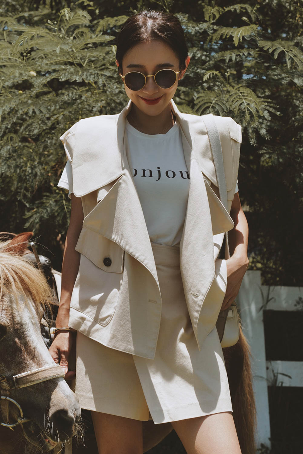 短版棉麻背心外套