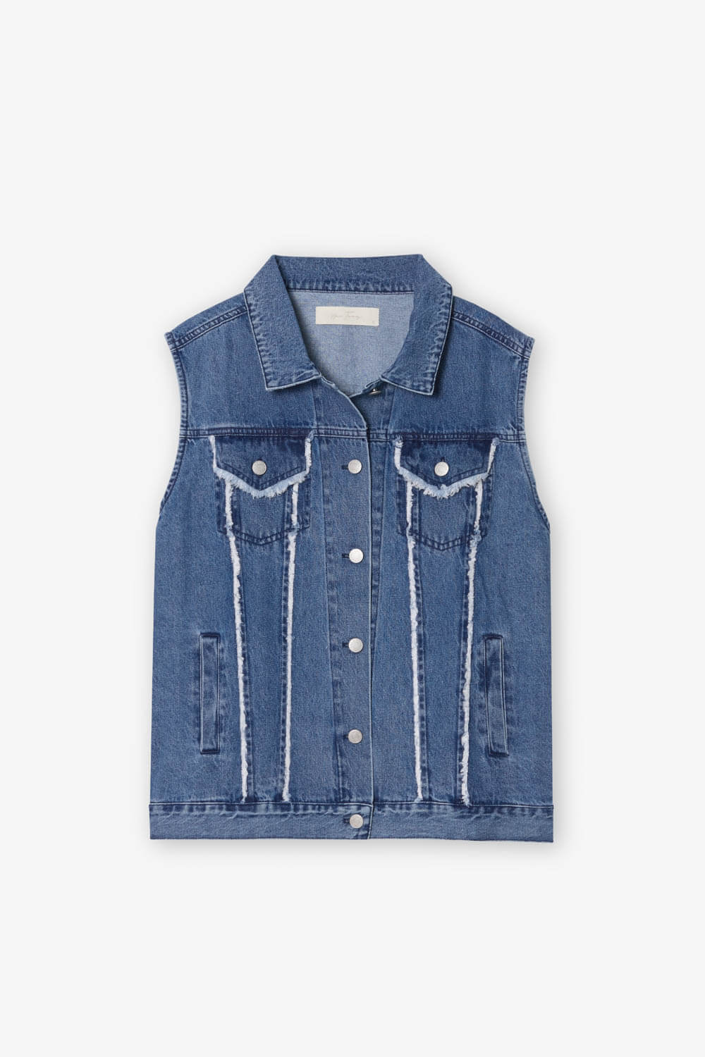 鬚邊牛仔背心外套