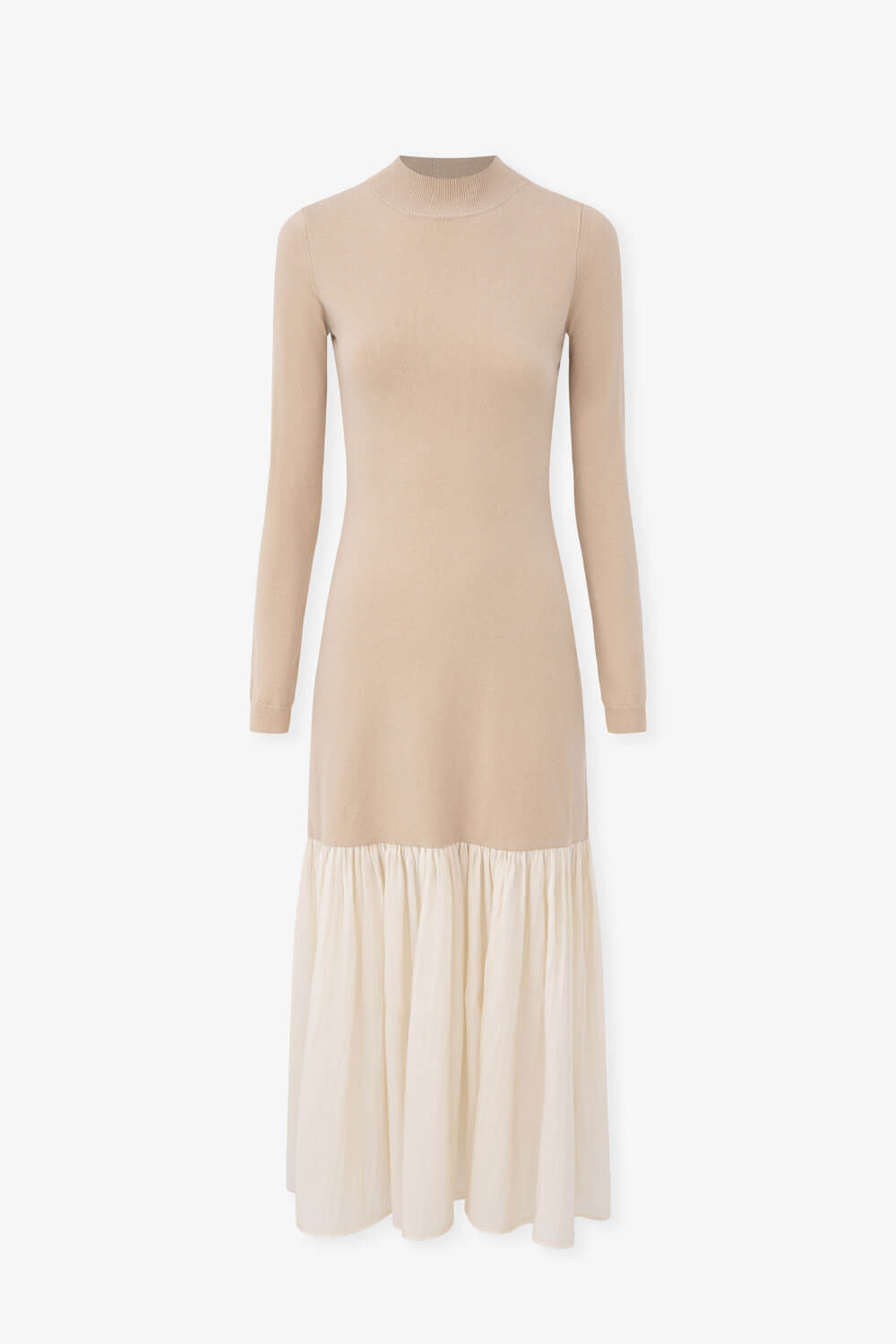 拼接撞色針織洋裝