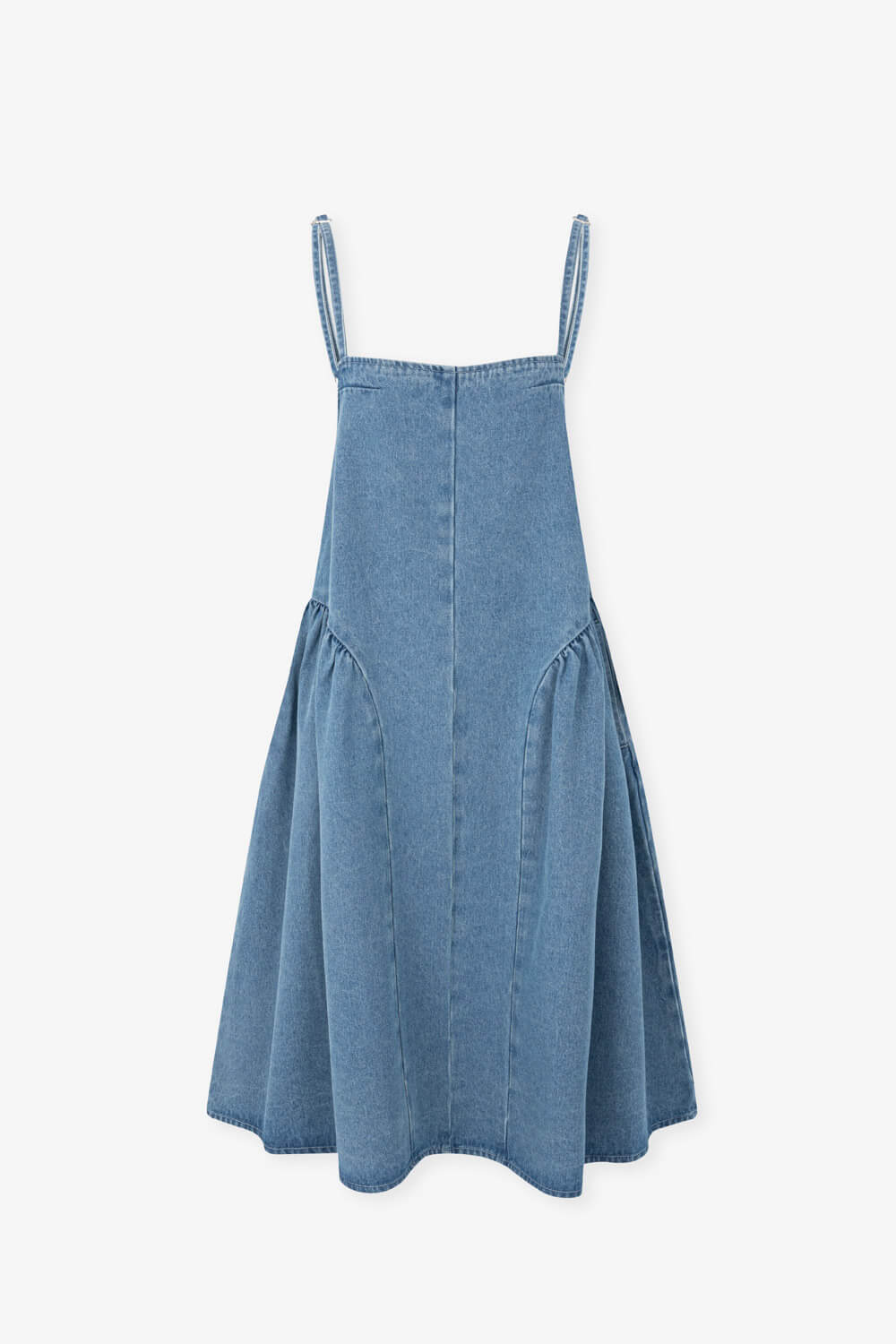 傘襬牛仔吊帶裙