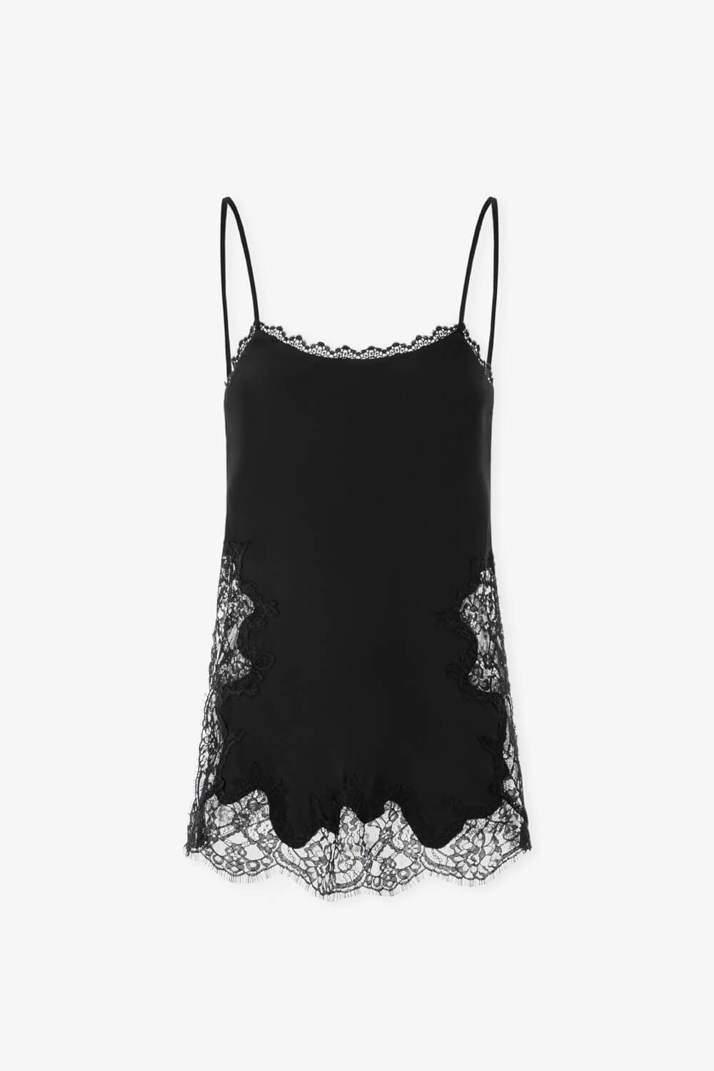 蕾絲花邊緞面背心