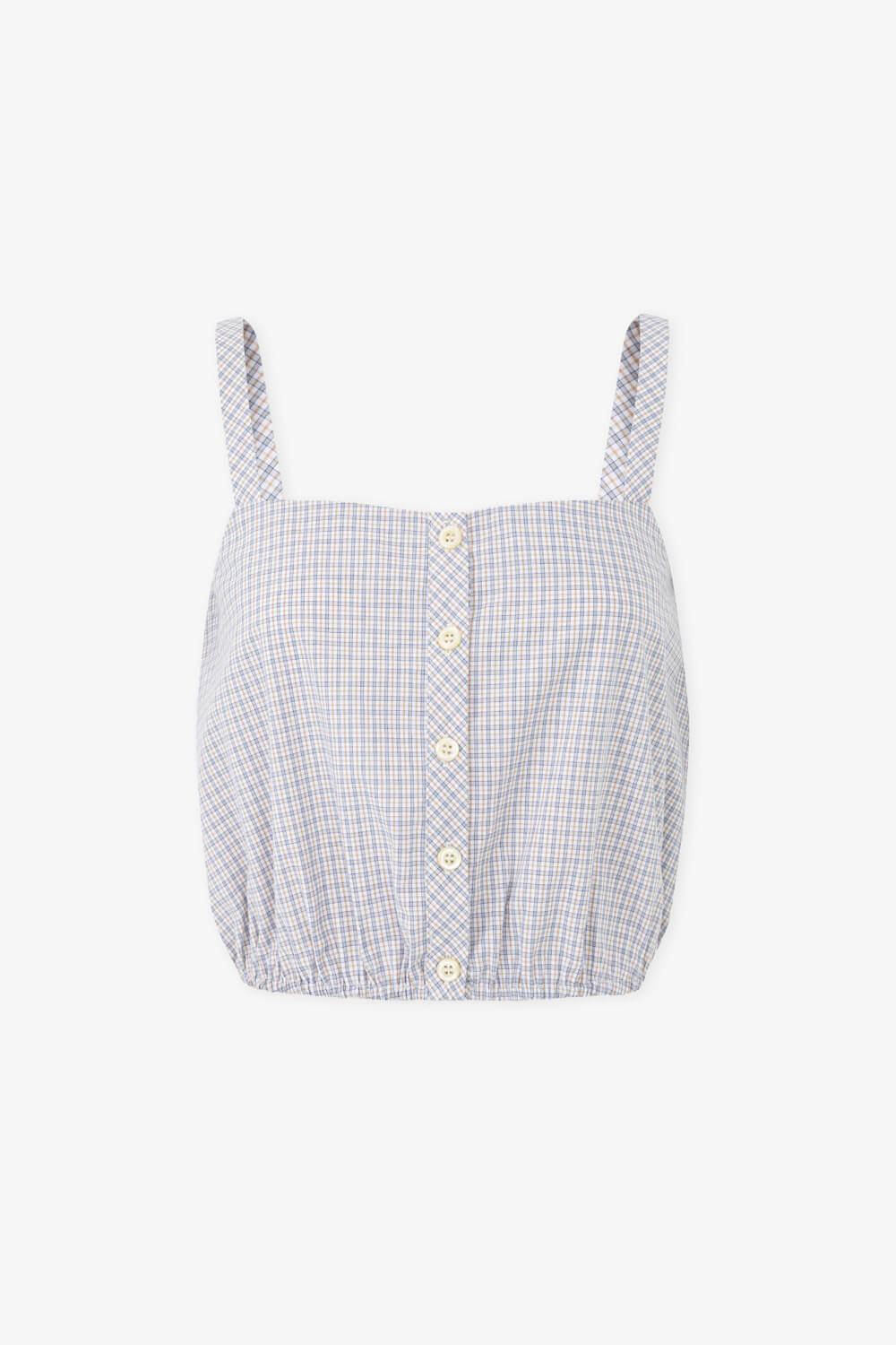 方領格紋開襟背心