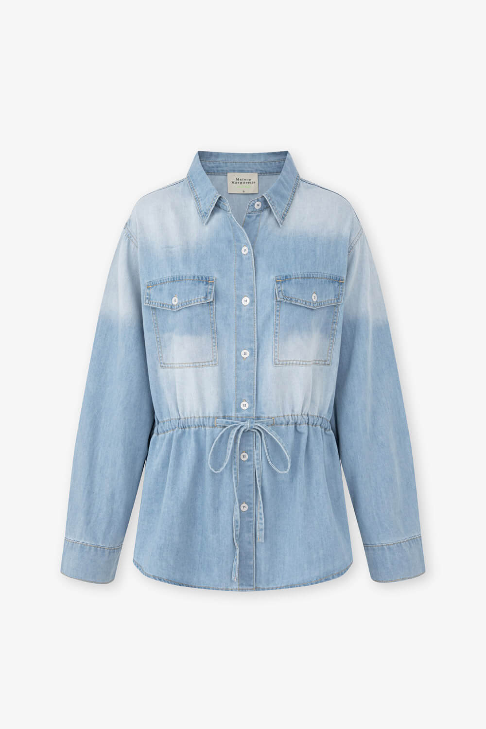 腰抽繩牛仔襯衫