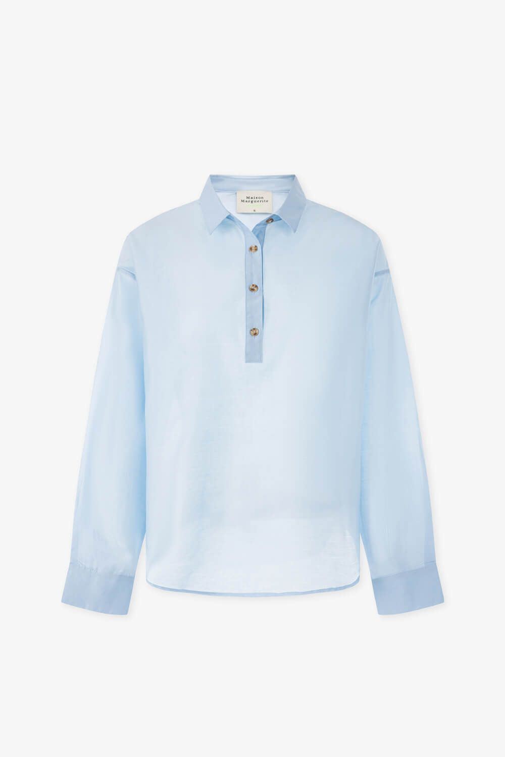 透膚半開襟襯衫