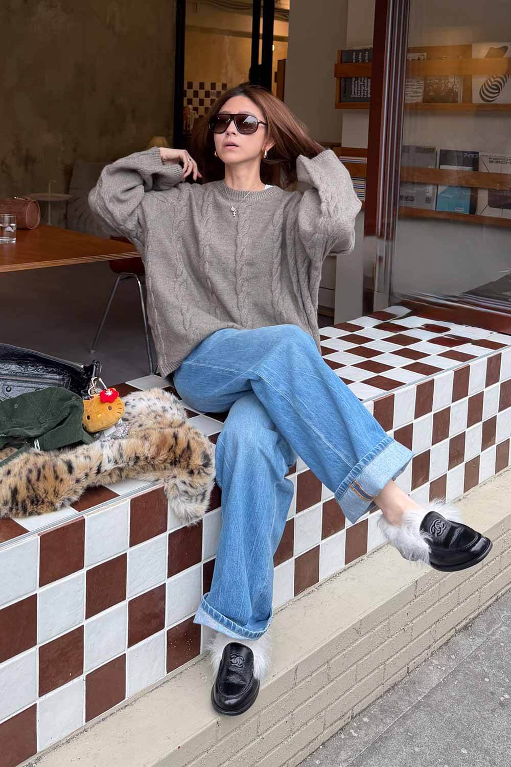 OVERSIZE麻花毛衣